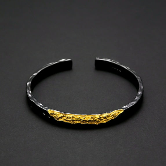 Men's bracelets, antique silver galvanized alloy, handmade gold decoration, unique original design, no hanging decorations,Gold