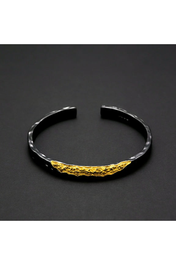 Men's bracelets, antique silver galvanized alloy, handmade gold decoration, unique original design, no hanging decorations,Gold