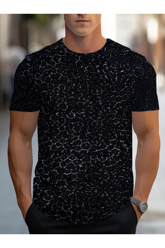 Men's breathable short-sleeve T-shirt, round-neck casual summer shirt, suitable for outdoor activities and daily wear, machine washable, comfortable fit for everyday wear