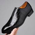 thumbnail image 1 of Men's business casual stone print high-end fashion leather shoes soft breathable all the trend of the British formal dress shoes, 1 of 2