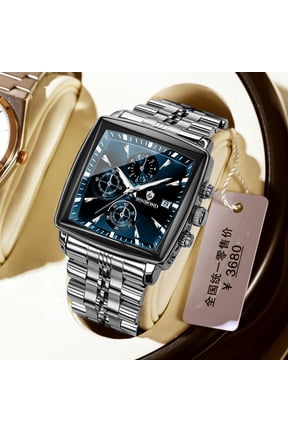 Men's business steel belt quartz fashion three-eye six-pin watch
