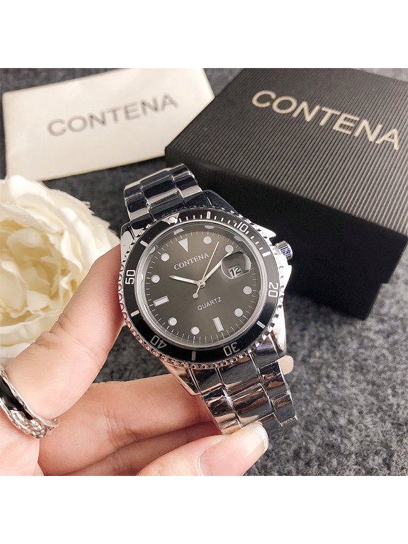 Men's business watch steel strap quartz watch