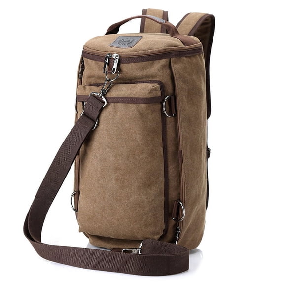 Men's canvas multifunctional large-capacity backpack,Army Green