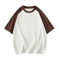 thumbnail image 1 of Men's casual drop shoulder T-shirt Colorblock loose short sleeve round neck holiday street T-shirt, 1 of 2