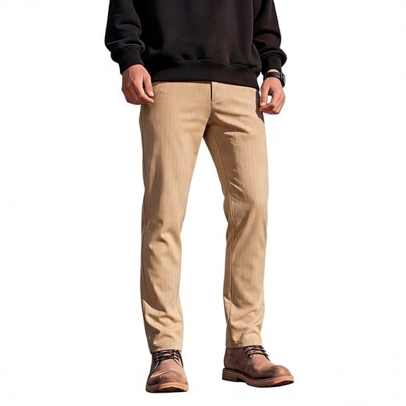 GINGTTO Men's Casual Stretch Slim Chinos - Versatile Khaki Trousers for Work & Weekend