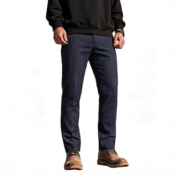 GINGTTO Men's Star Relaxed Fit Pants Casual, Black (1-Pack)