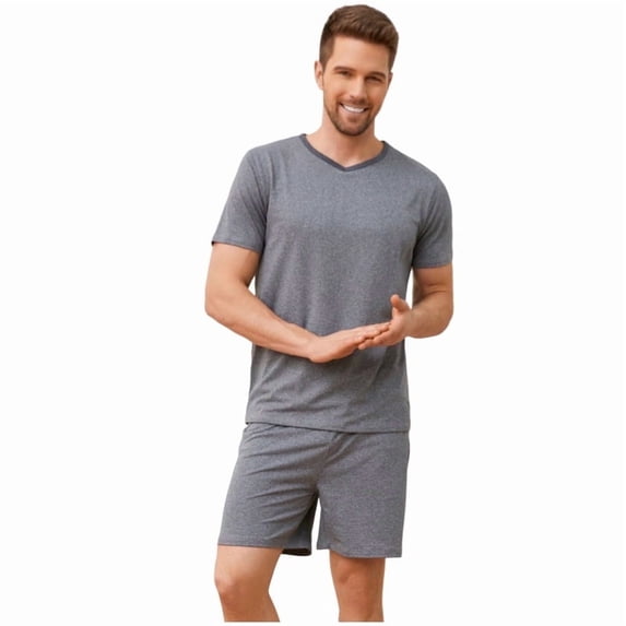 Men's casual home wear - comfortable summer short-sleeved short pants set