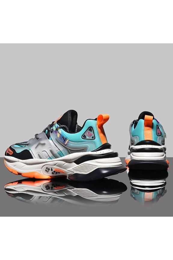 Stylish Color Block Chunky Dad Sneakers for Men And Women - Popular Unisex Casual Footwear Featuring a Thick Sole, Breathable Material, Non-Slip Bottom