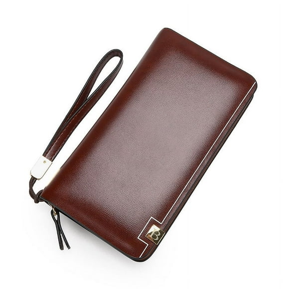 Men's clutch bag Fashion long zipper handbag Casual multi-card wallet