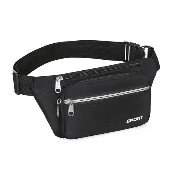 Men's crossbody bag, waist bag, large capacity sports and leisure bag, small backpack, waterproof and wear-resistant, safe and reflective