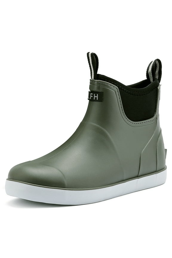 Deck Boots for Men,OutdoorRubber Fishing Garden Waterproof Ankle Rain Boots