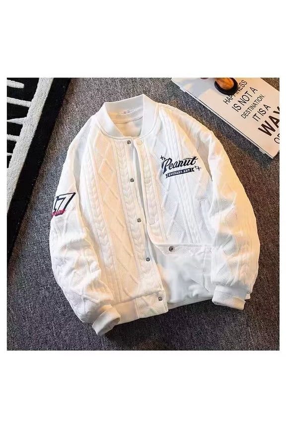 Men's double layered baseball jacket, spring and autumn jackets, American embroidered loose cardigan jacket, trendy charging jac