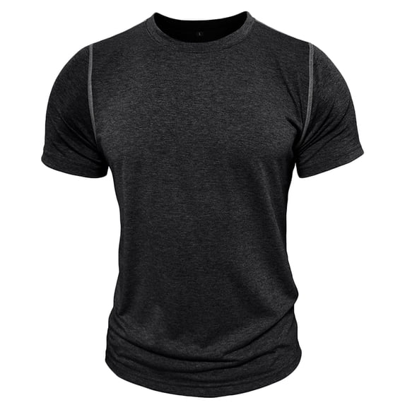 Men's fitness shirt short-sleeved sports quick-drying T-shirt solid color running fitness round neck T-shirt