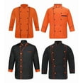 thumbnail image 1 of Men,s full sleeve multicolor chef jacket lightweight With Contrast Black set of 4-pcs, 1 of 2