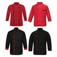 thumbnail image 1 of Men,s full sleeve multicolor chef jacket lightweight With Contrast Black set of 4-pcs, 1 of 2
