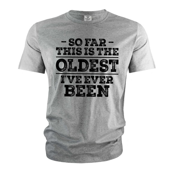 Men's funny Birthday gift T-shirt sarcastic bday Christmas Father's day gift papa grandpa dad tee (Large Grey)