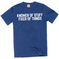 thumbnail image 1 of Men's funny Knower Of Stuff Fixer Of Things – Graphic Tee DIY garage Tshirt (Large Navy Blue), 1 of 6