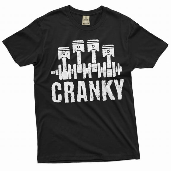 Men's funny Mechanic Tee Cranky Shirt Car Engine Tee Dad Tee Mechanics Shirt (XX-Large Black)