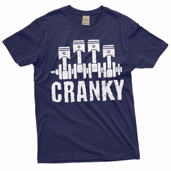 Men's funny Mechanic Tee Cranky Shirt Car Engine Tee Dad Tee Mechanics Shirt (XX-Large Navy Blue)