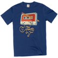 thumbnail image 1 of Men's funny cassette and pencil T-shirt 80s 90s born millennials tee shirt (XX-Large Navy Blue), 1 of 6