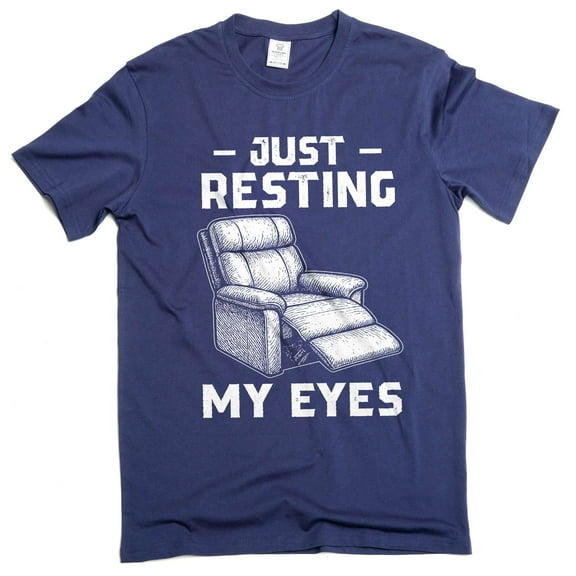 Men's funny father's day Just resting my eyes T-shirt humorous gifts papa grandpa dad tee shirt (3X-Large Navy Blue)