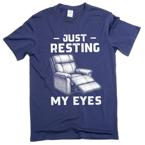 Men's funny father's day Just resting my eyes T-shirt humorous gifts papa grandpa dad tee shirt (3X-Large Navy Blue)