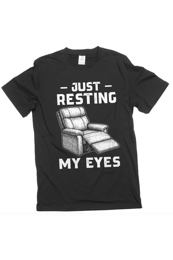 Men's funny father's day Just resting my eyes T-shirt humorous gifts papa grandpa dad tee shirt (Large Black)