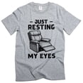 thumbnail image 1 of Men's funny father's day Just resting my eyes T-shirt humorous gifts papa grandpa dad tee shirt (Small Grey), 1 of 6
