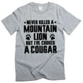 thumbnail image 1 of Men's funny humorous shirt I've choked cougar shirt humor joke tee shirt for him (Medium Grey), 1 of 6