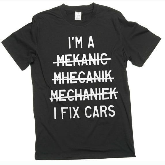 Men's funny mechanic T-shirt I fix cars garage papa dad husband gift tee shirt gift for him (Large Black)