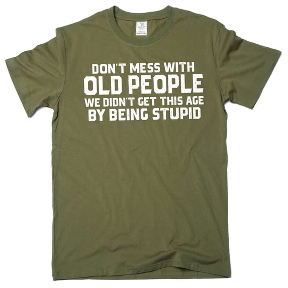 Men's funny papa grandpa T-shirt wise old man humorous father's day tee (X-Large Military Green)