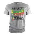 thumbnail image 1 of Men's funny periodic table chemical elements guide T-shirt can I lick it guide funny chemistry tee (Small Grey), 1 of 6
