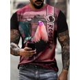 thumbnail image 1 of Men's funny rooster pattern T-shirt, rooster printed short-sleeved round-neck shirt, cute and humorous 3D digital printed T-shirt, 1 of 2