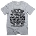 thumbnail image 1 of Men's funny spoiled son gift from mom T-shirt Son's birthday tee shirt (3X-Large Grey), 1 of 6