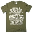 thumbnail image 1 of Men's funny spoiled son gift from mom T-shirt Son's birthday tee shirt (XX-Large Military Green), 1 of 6