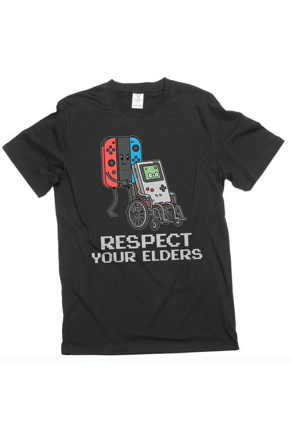 Men's funny video gaming classic gamer T-shirt respect your elders gaming tee