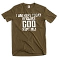 thumbnail image 1 of Men's god kept me tee shirt religious Christian Jesus Christ Church motiovational tee shirt (Medium Military Green), 1 of 6