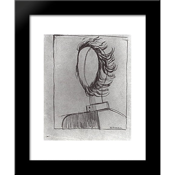 Men's head 20x24 Framed Art Print by Malevich, Kazimir
