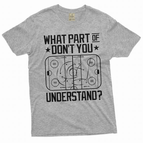 Men's ice Hockey Funny T-Shirt Sports Hobby Hockey Player Sarcastic Tee Shirt (Medium Grey)