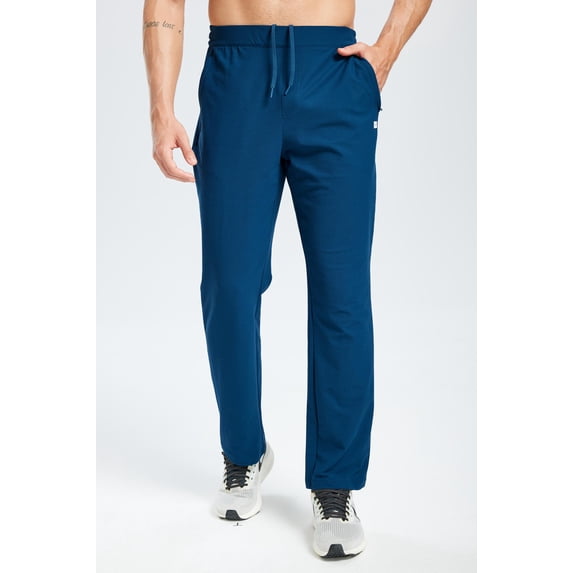 MASKERT Men's Pants 4-Way Stretch Athletic Pants with Pockets Moisture Wicking Breathable Drawstring Elastic Waist Casual Lounge Pants for Workout Running Travel