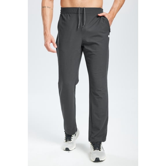 MASKERT Men's Pants 4-Way Stretch Athletic Pants with Pockets Moisture Wicking Breathable Drawstring Elastic Waist Casual Lounge Pants for Workout Running Travel