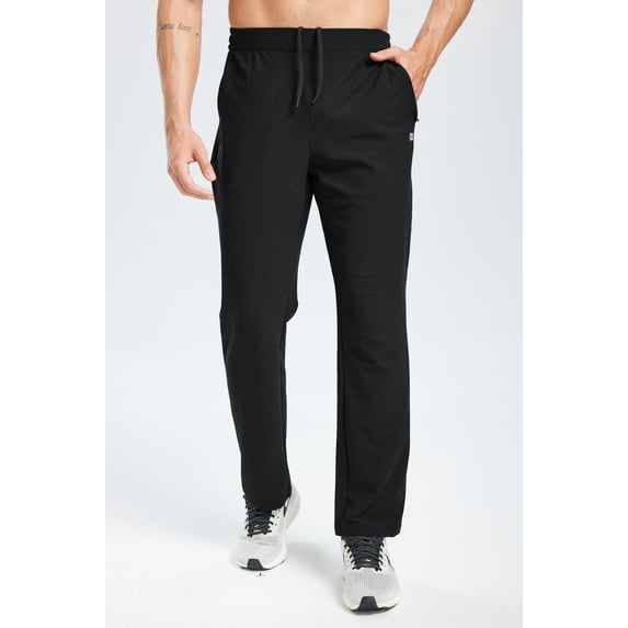 MASKERT Men's Pants 4-Way Stretch Athletic Pants with Pockets Moisture Wicking Breathable Drawstring Elastic Waist Casual Lounge Pants for Workout Running Travel