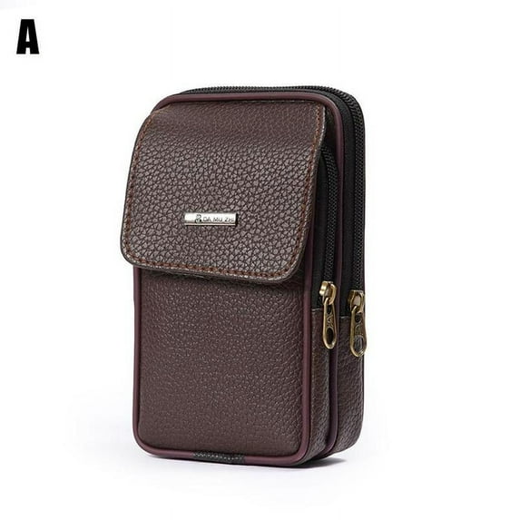 Men's leather belt waist bag wallet Middle-aged and wallet phone bag elderl G0K5