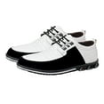 thumbnail image 1 of Men's leather dress shoes Comfortable Business shoes Casual Fashion dress sneakers-white, 1 of 5