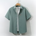 thumbnail image 1 of Men's linen long-sleeved shirt loose undershirt solid color long-sleeved cotton and linen shirt men's large size code, 1 of 4