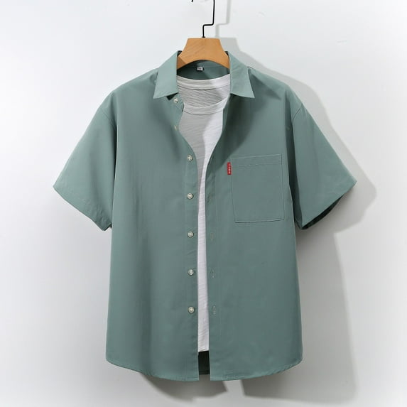 Men's linen long-sleeved shirt loose undershirt solid color long-sleeved cotton and linen shirt men's large size code