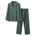 thumbnail image 1 of Men's long sleeved and long pants home suit with chest pocket, casual style pajama set, 1 of 5