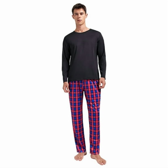 Men's long-sleeved long pants casual and comfortable home wear set for autumn and winter