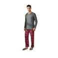 thumbnail image 1 of Men's long-sleeved red-checkered long pants casual and comfortable home wear set that can be worn outside, 1 of 6