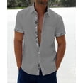 thumbnail image 1 of Men's long-sleeved shirt floral plus size men's tops color block cardigan for men, 1 of 4
